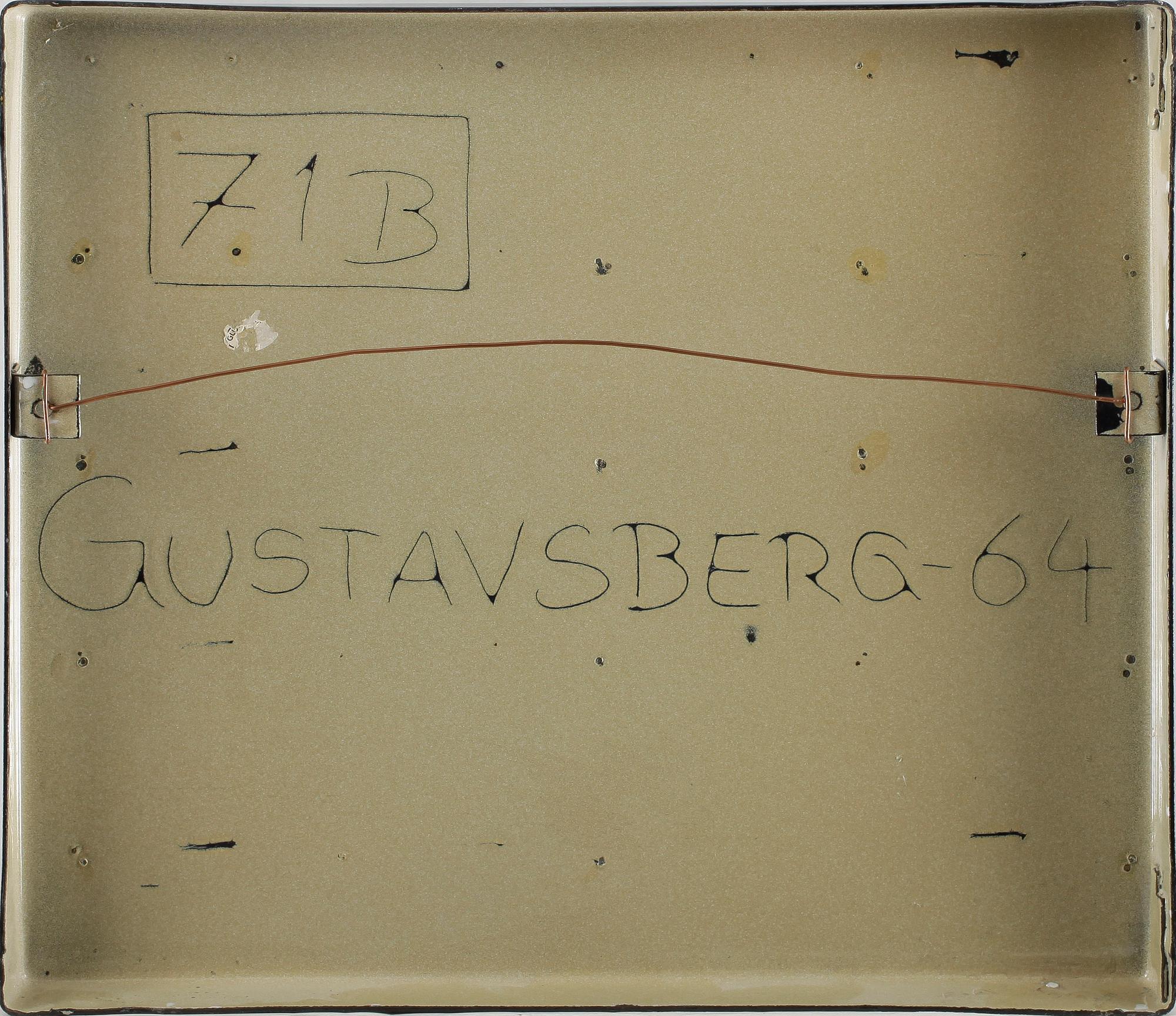 BENGT BERGLUND, emalj på plåt, Gustavsberg, signerad, a tergo daterad -64.