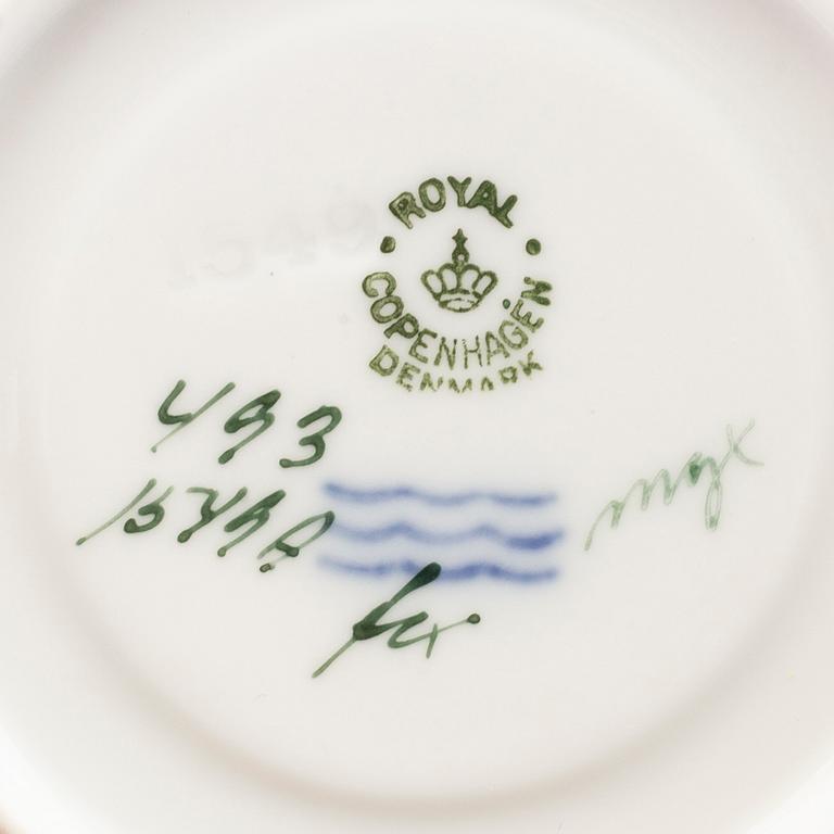 KAFFESERVIS, porslin, 12 delar,  "Sachsisk Blomst"Royal Copenhagen.