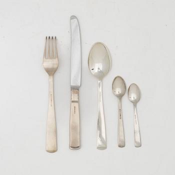 Jacob Ängman, bestickservis, 39 delar, silver, modell "Rosenholm", GAB, Stockholm och Eskilstuna, bl.a. 1945.