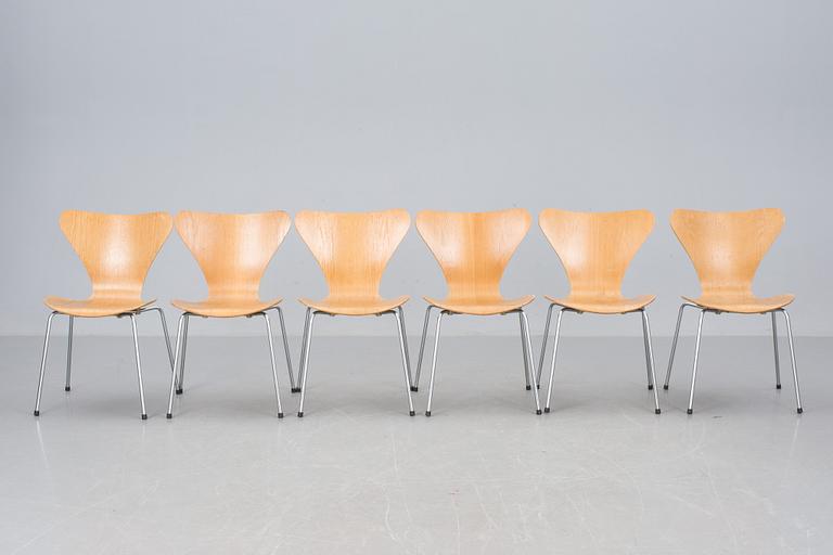 STOLAR, 6 st, "Sjuan", Arne Jacobsen för Fritz Hansen.