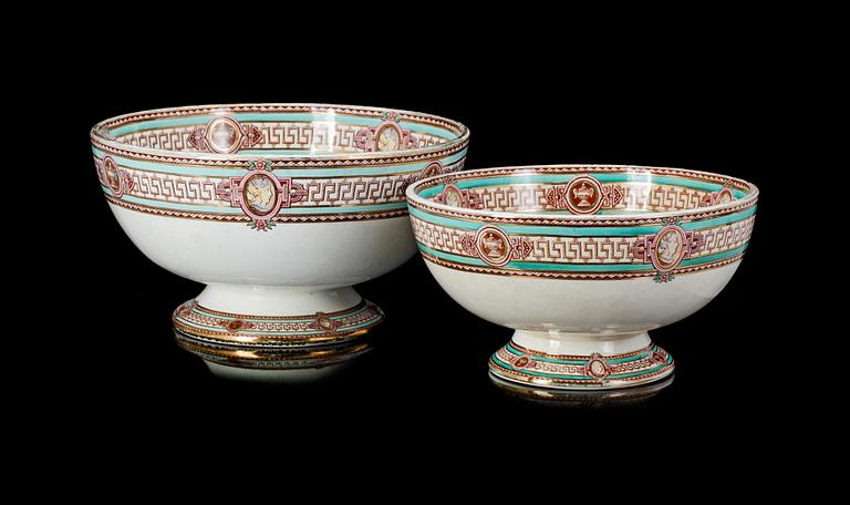 BÅLSKÅLAR, 2 st, porslin, "Svea", Gustavsberg, 1900-tal.
