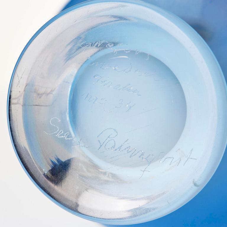 Sven Palmqvist, fyra delar, glas, Kraka, Orrefors 1940-50-tal, nr 34, 170, 359 samt en osignerad.