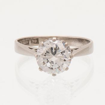 Diamond and ring in 18K white gold with synthetic stone, G Kaplan Stockholm 1965.