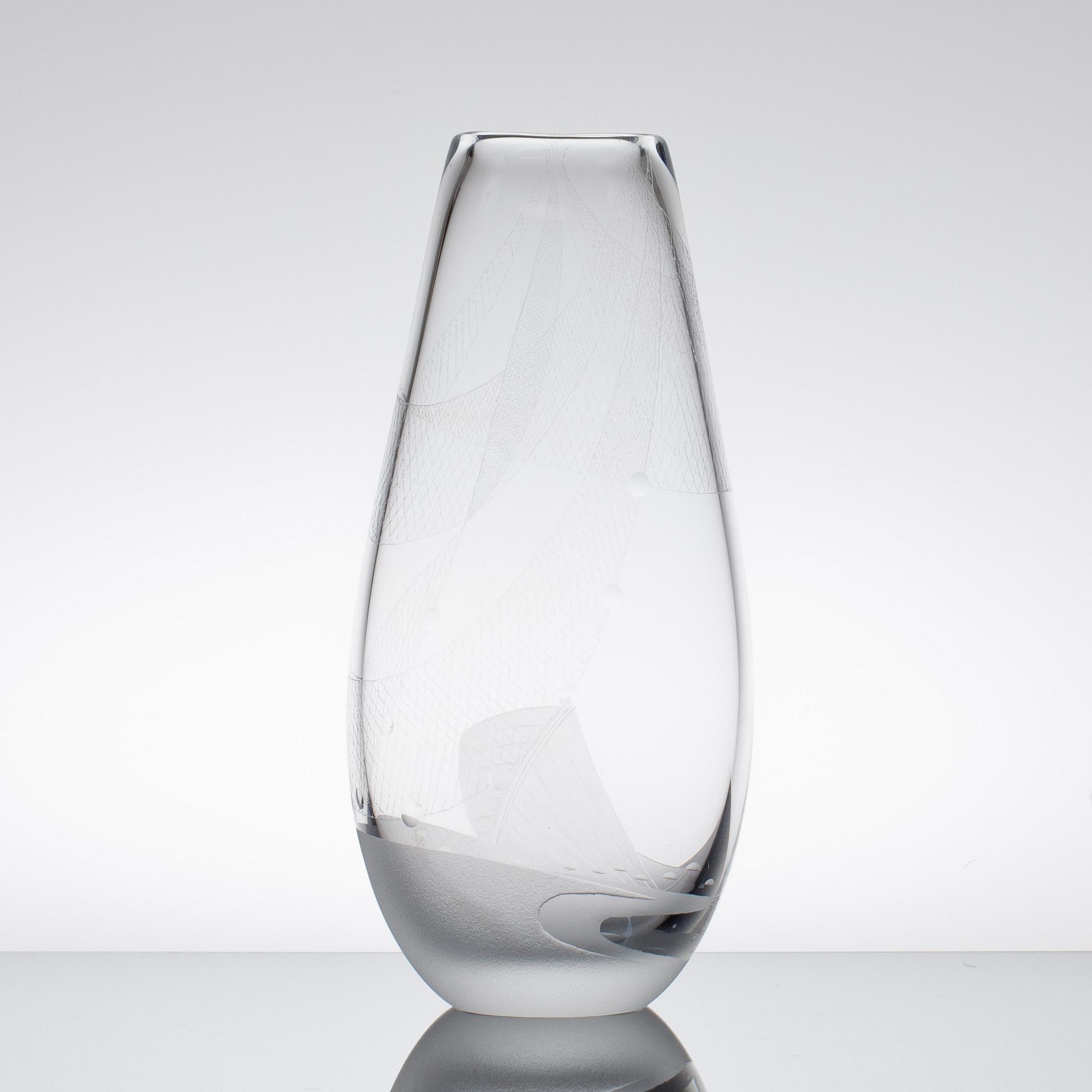 VAS, glas, Vicke Lindstrand, Kosta. 1950-tal.