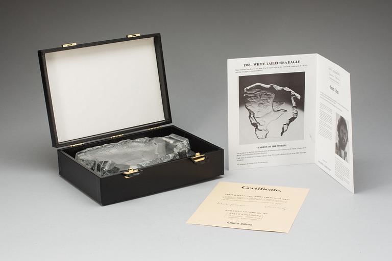 SKULPTUR, glas, Mats Jonasson, Målerås, signerad och numrerad 426/975.