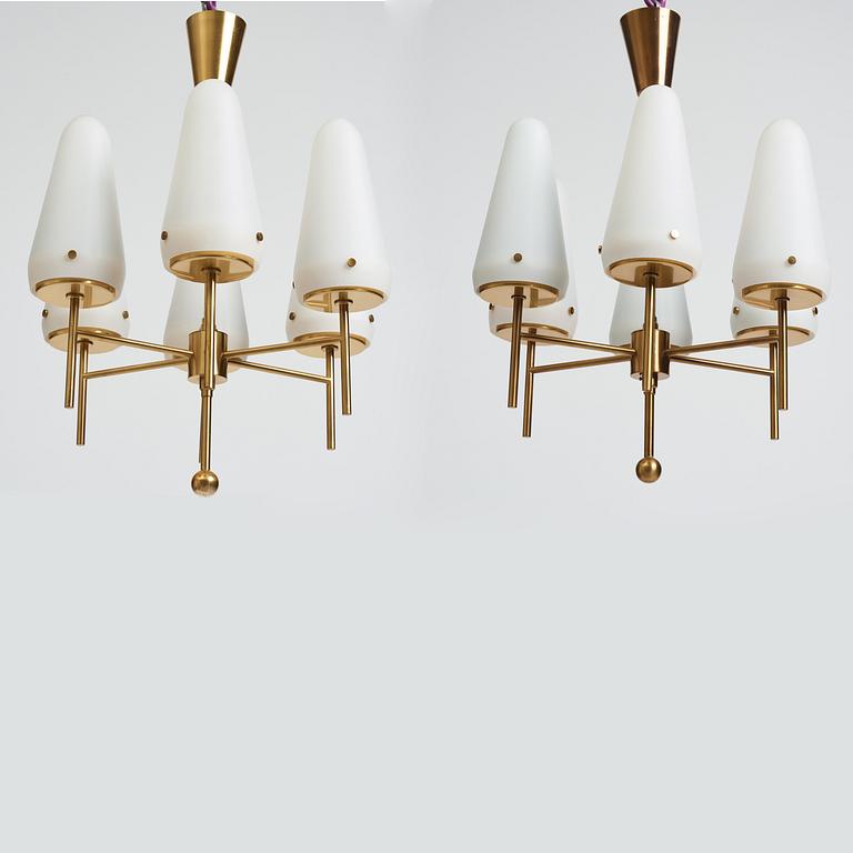 Hans-Agne Jakobsson, two ceiling lamps, model "T 82", Hans Agne Jakobsson AB, Markaryd, 1950-60s.