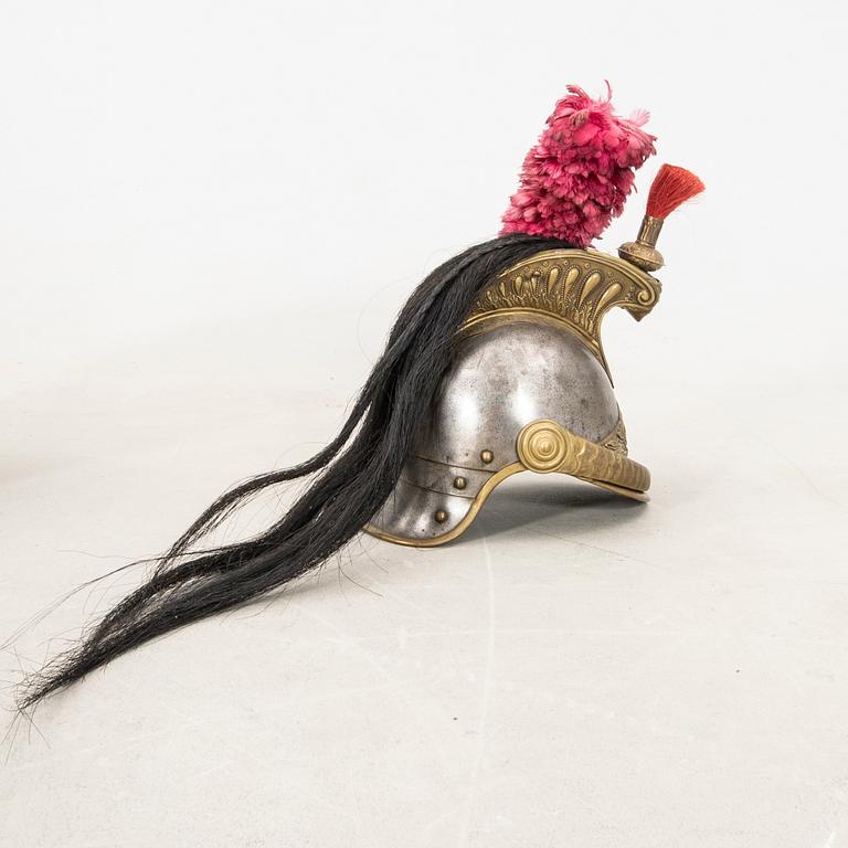 Helmet and cuirass 3 dlr  second half of the 19th century.