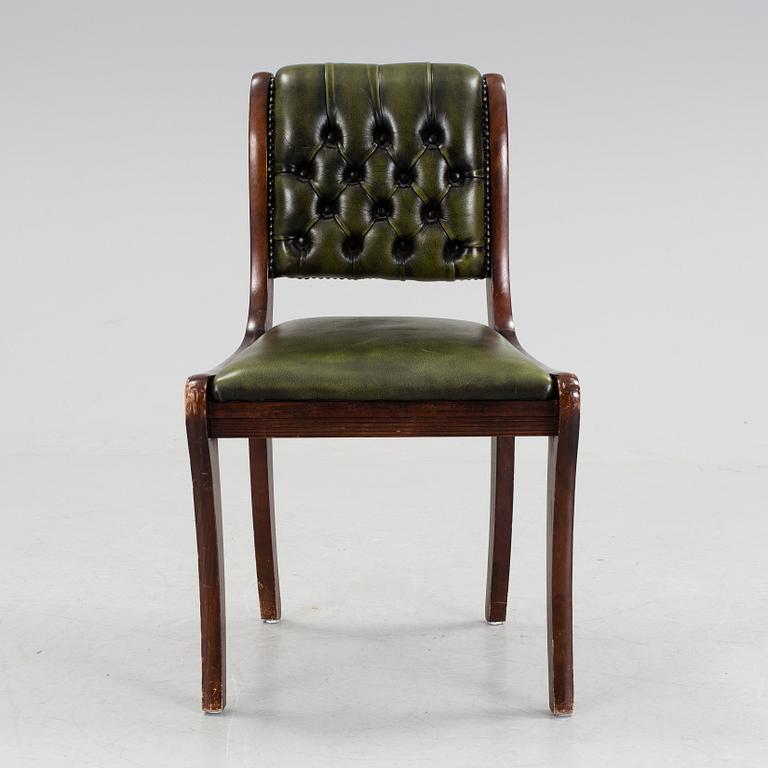 SKRIVBORD med STOL, engelsk stil, 1900-talets fjärde kvartal.