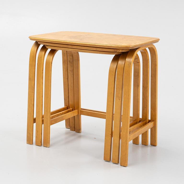 Axel Larsson, a 3-piece Swedish Modern nesting table, SMF (Svenska Möbelfabrikerna Bodafors), 1930's/40's.