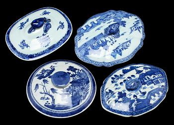 TERRINLOCK, 8 st, porslin, Kina, 1700/1800-tal.