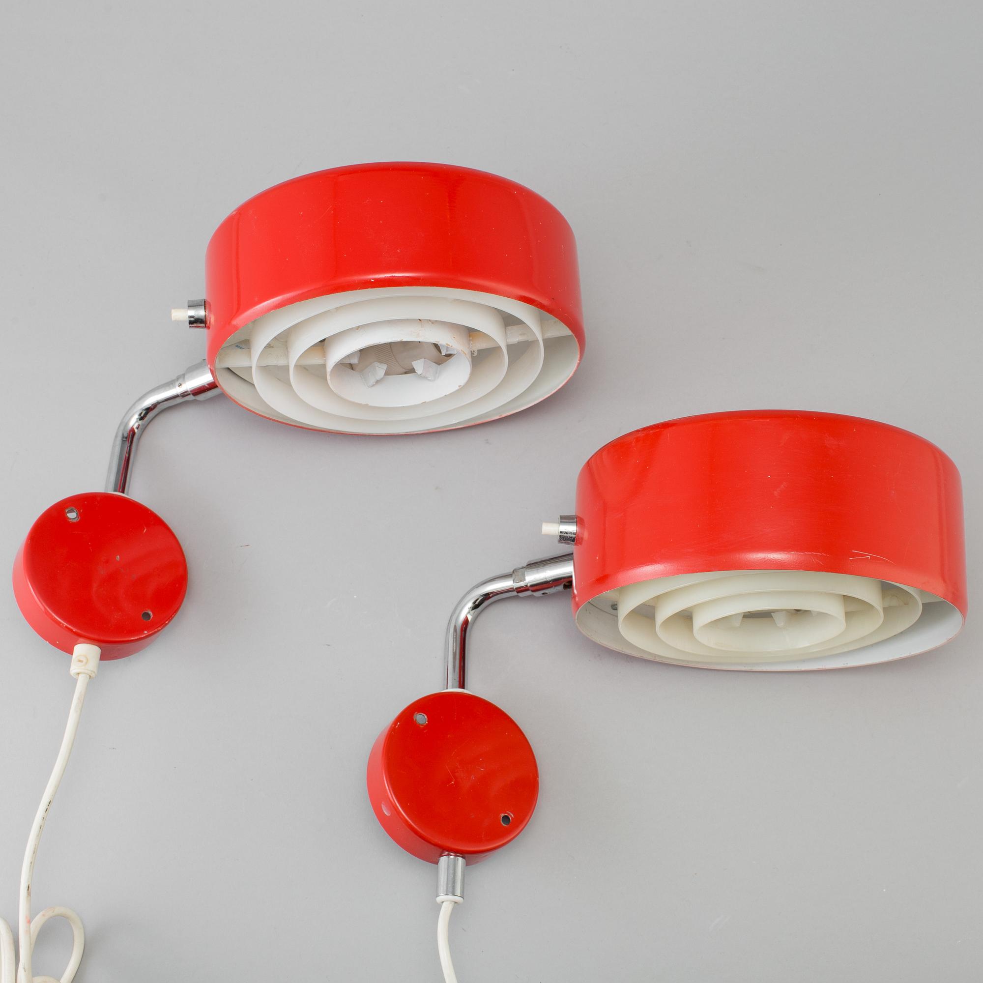 VÄGGLAMPOR, ett par, Ateljé Lyktan, Åhus, 1060/70-tal.