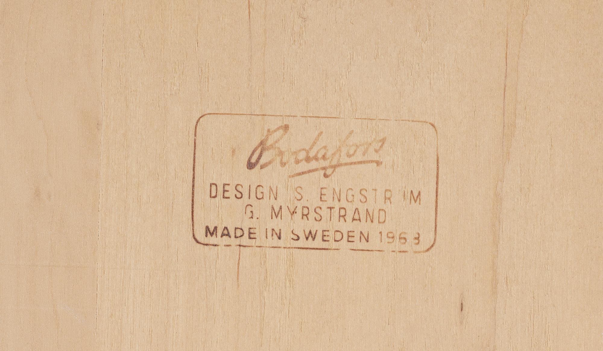 NATTDUKSBORD, ett par, Design S Engström & G. Myrstrand, Bodafors, dat 1968.