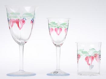 GLASSERVIS, 30 delar, "Maja", Eva Englund, Orrefors.