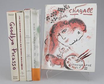 BÖCKER, 5 st, grafik och konst. "Miró Litographs III", Maeght, Nmr 1776.