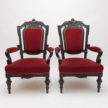 STOLAR, ett par, nyrenässans, 1800-talets slut.