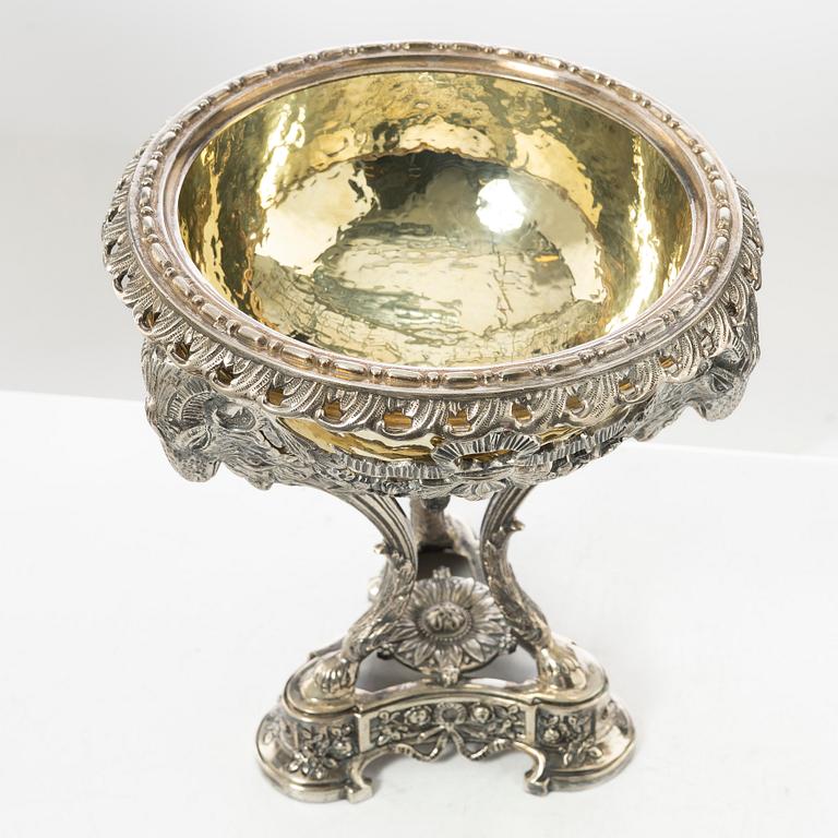Praktskål, silver, empirestil, 1900-tal.