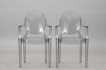 KARMSTOLAR, ett par, "Louis Ghost", Philippe Starck för Kartell.