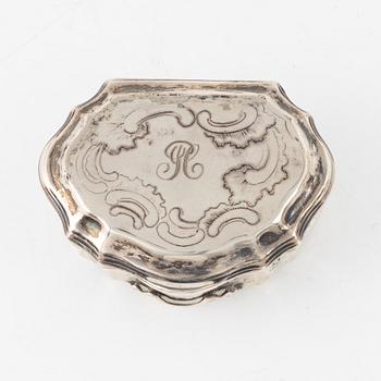 A Danish Rococo Silver Box, mark of Bendix Christensen, Copenhagen, second half of the 18th century.