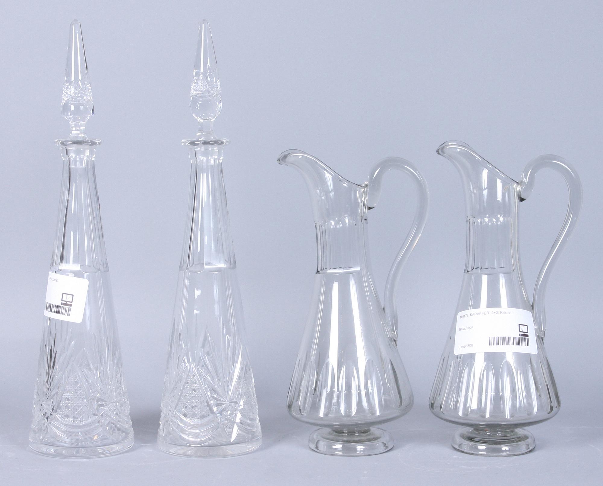KARAFFER, 2+2, kristallglas.