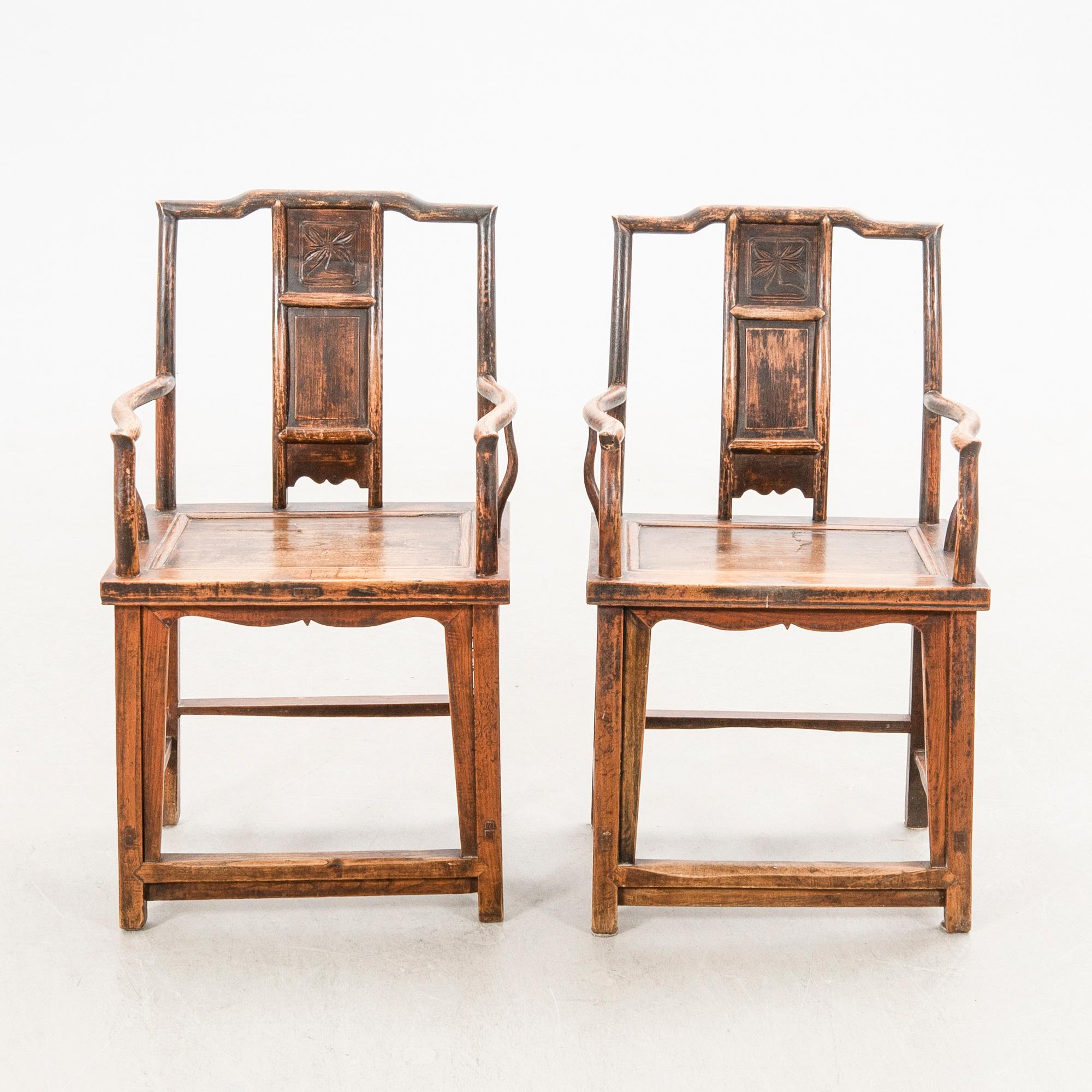 Armchairs, a pair China around 1900.