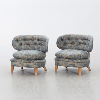 A PAIR of EASY CHAIRS by OTTO SCHULTZ for  JIO furniture Sweden, mid 20th century.