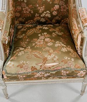 A Louis XVI style bergère, early 20th century.