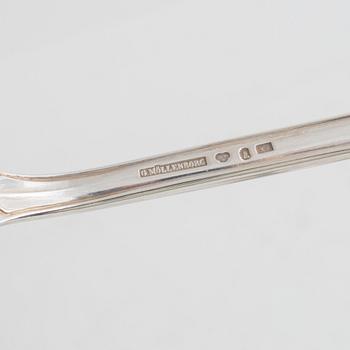 Skedar, 11 st, silver, bl.a. Gottfried Dubois, Stockholm 1743.