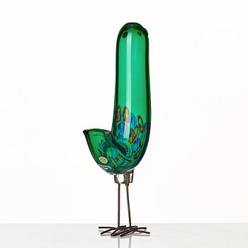 Alessandro Pianon, skulptur, fågel, "Pulcino", Vistosi, Murano, Italien 1960-tal.
