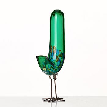 Alessandro Pianon, a "Pulcino" glass sculpture of a bird, Vistosi, Murano, Italy 1960's.