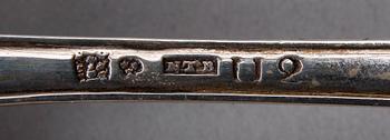 STRÖSKED SAMT PASTEJKNIV, silver, bla Nils Tornberg, Linköping 1802.