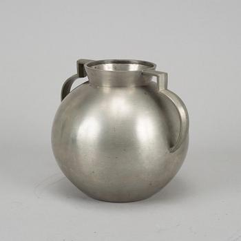 A 1930's pewter vase, Stockholm, numbered 57/150.