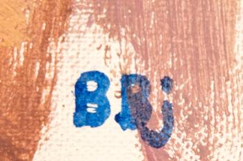 Bente Bjerregaard, olja på duk signerad och daterad 83.