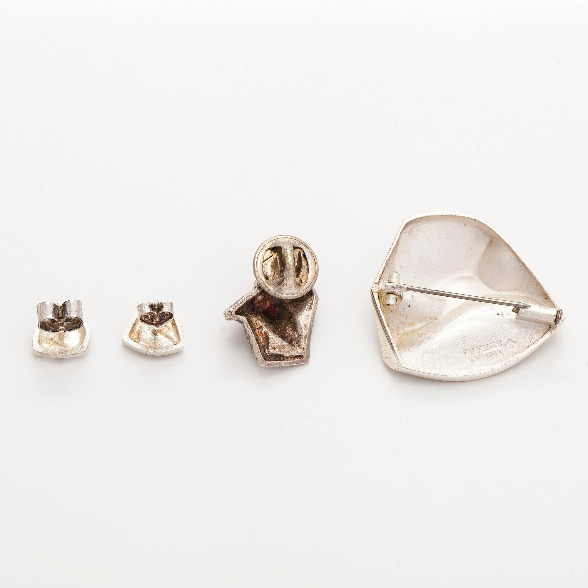 Björn Weckström, bracelet, brooch, earrings, pins, silver, Lapponia 2006.