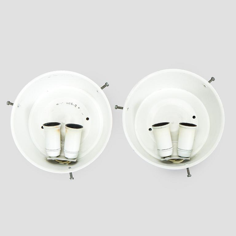 Arne Jacobsen, a pair of 1960's 'AJ-Eklipta' ceiling/wall lamps, for Louis Poulsen/licensed manufacturer Orno, Stockmann.