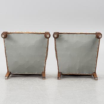 A pair of armchairs, circa 1900.