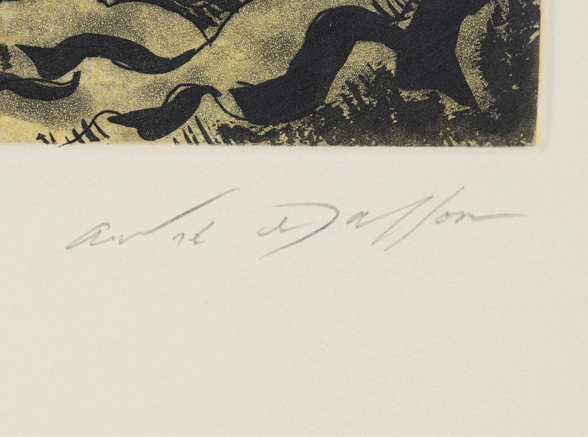 André Masson, etching in colours. Signed and numbered 48/70.