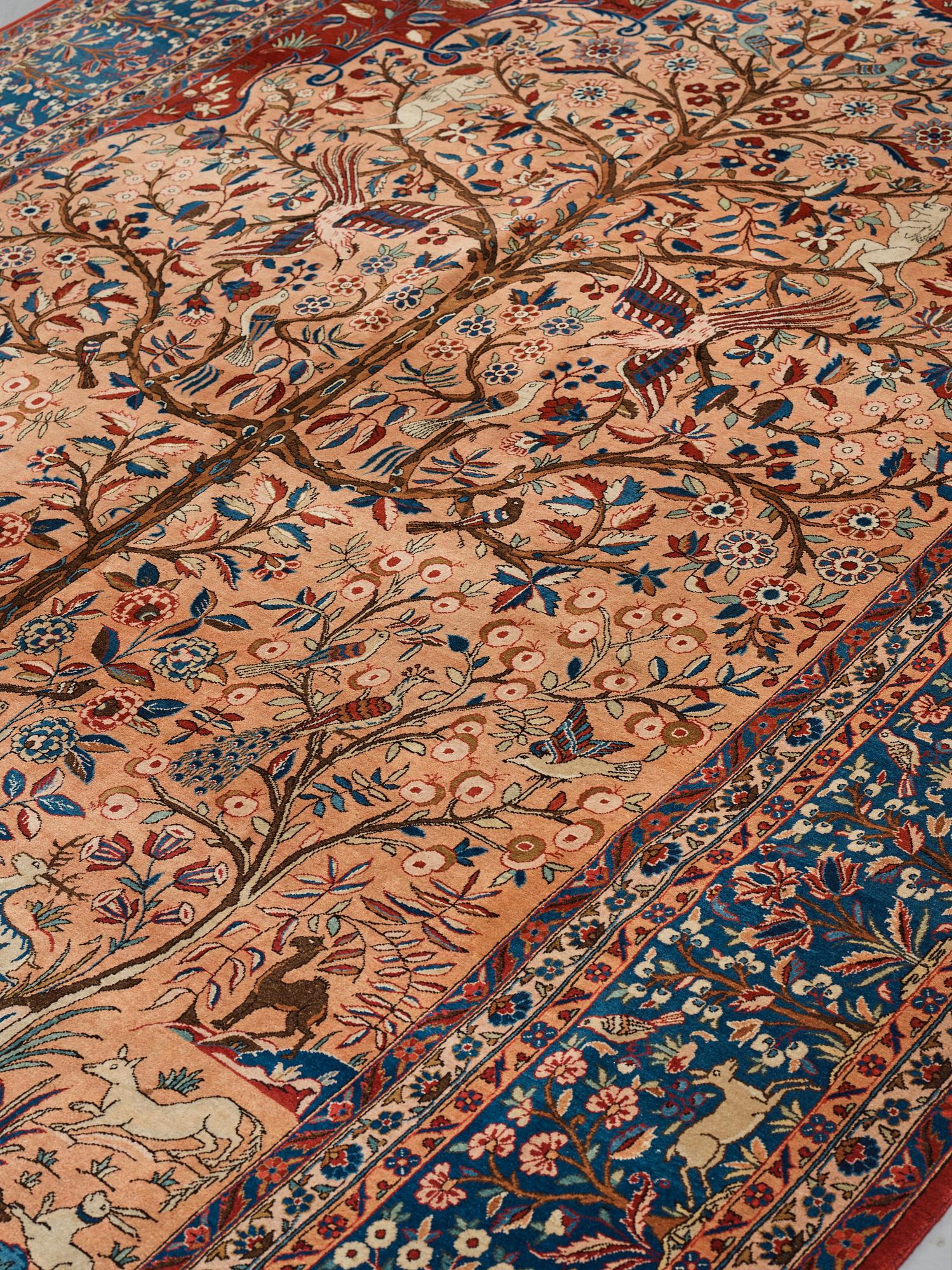 A carpet, a semi-antique Kashan, a so called Dabir, ca 383,5-387,5 x 269,5-275 cm.