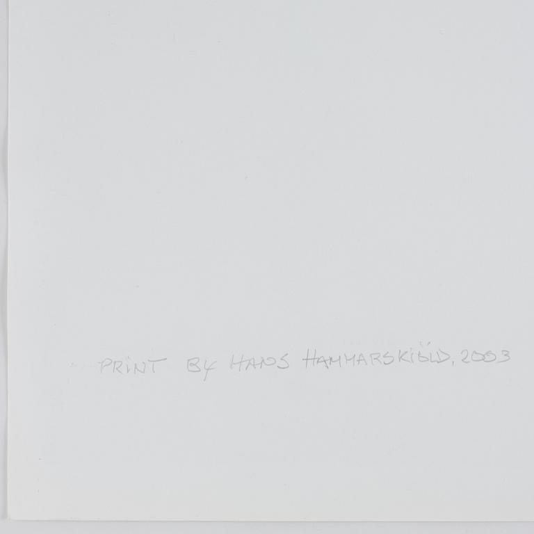 HANS HAMMARSKIÖLD, fotografi, signerad och med copyrightstämpel a tergo. Framtagen 2003.