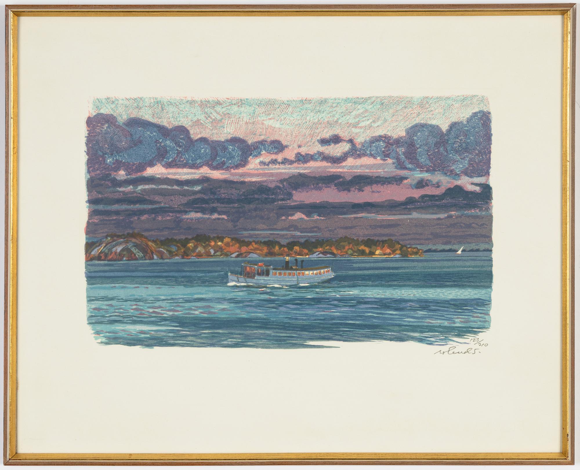 Roland Svensson, lithograph in colours, signed and numbered 123/310.