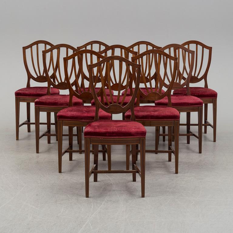 A set of ten chairs, early 20th century.