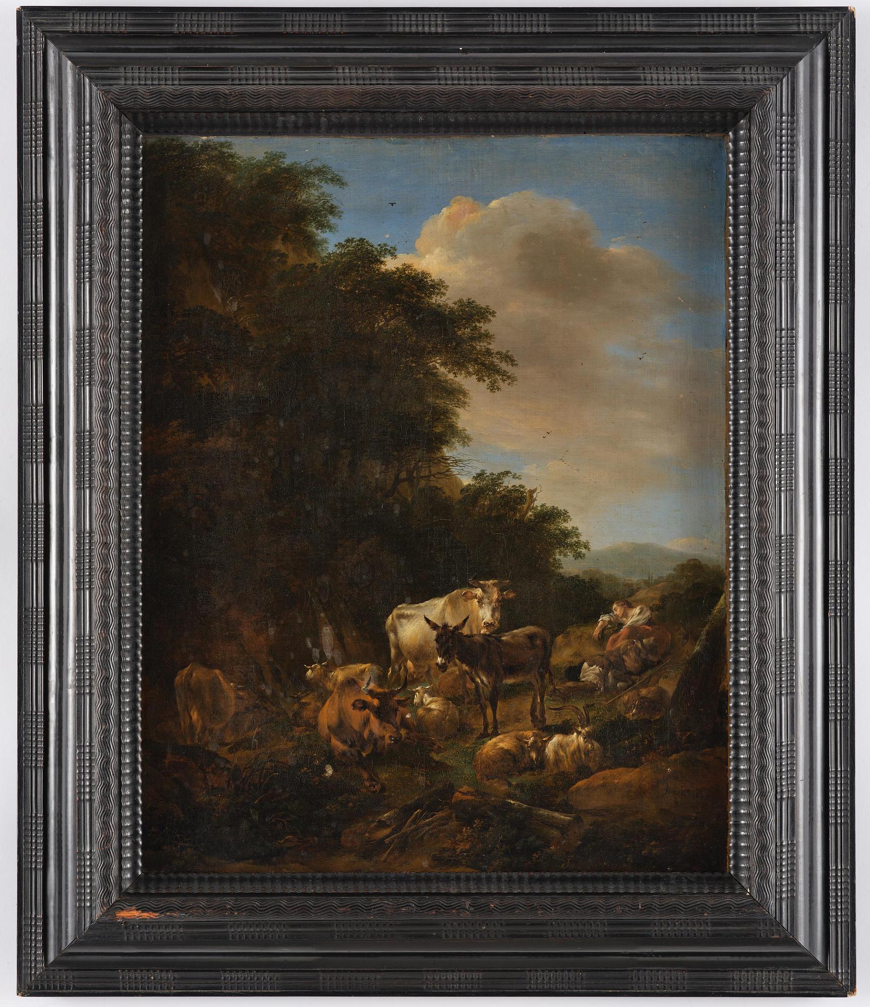 Nicolaes Berchem, Pastoral med herdinna och boskap.