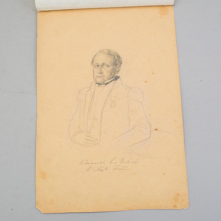 LOTTEN VON GEGERFELT, drawings (13), one of which framed.