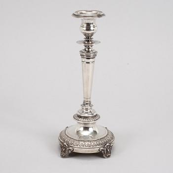 A pair of swedish silver candlesticks, mark of Guldsmedsaktiebolaget GAB, Stockholm 1882.