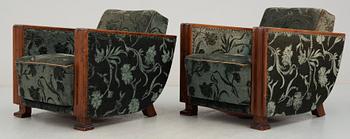 FÅTÖLJER, ett par, art deco, 1930-tal.