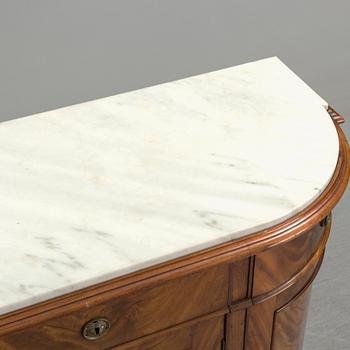 A 20th century marble top sideboard.