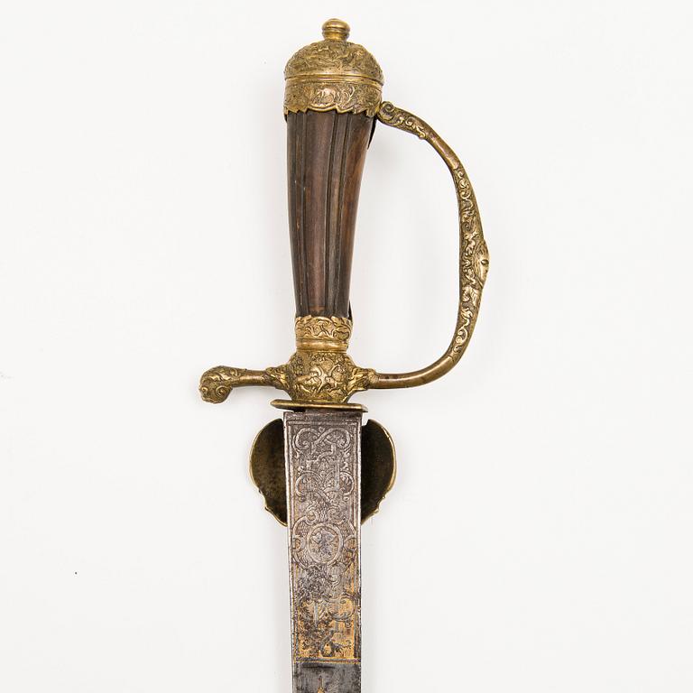 A German hunting sword Hirschfanger, first half of the 18th century.