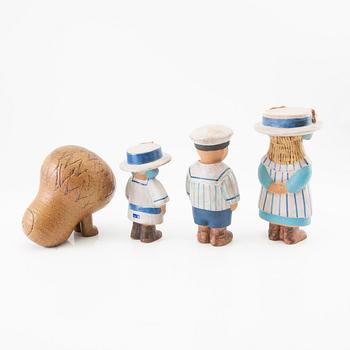 Lisa Larson, figurines 4 pcs Gustavsberg glazed stoneware.