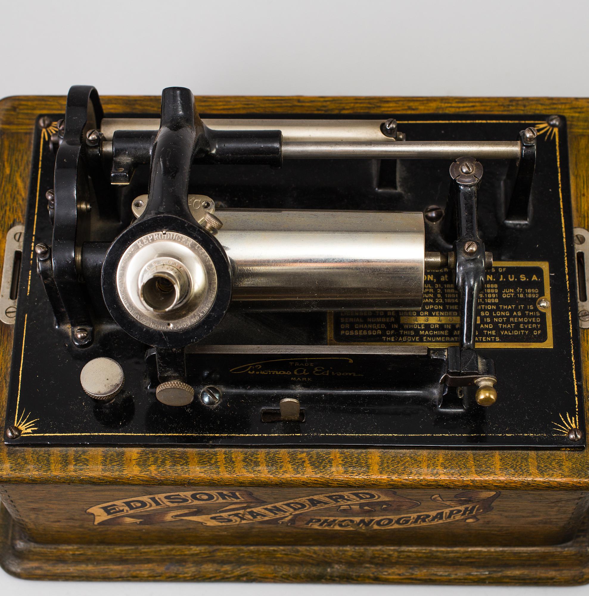 A phonograph, Edison, late 19th century.
