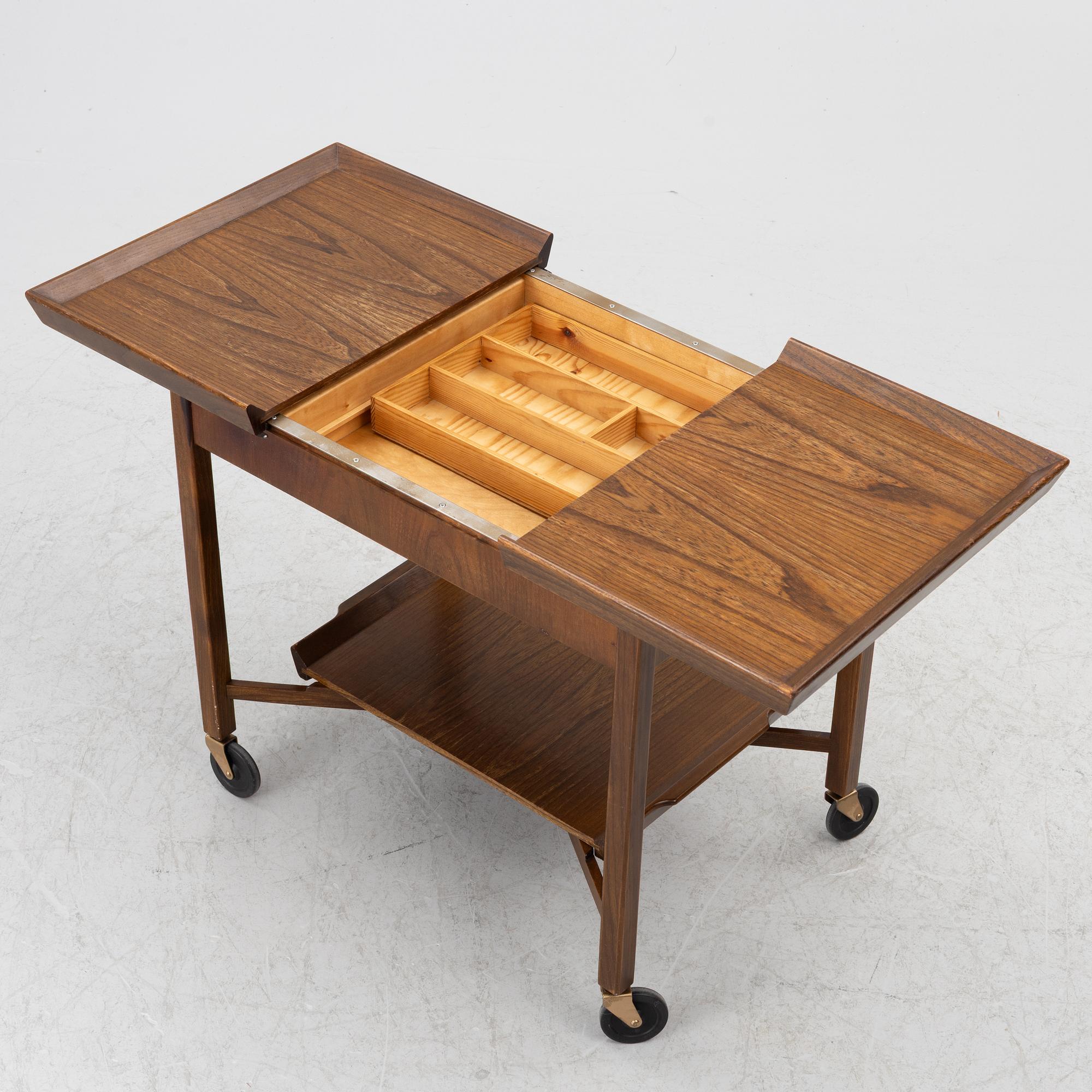 Serving cart, mid-20th century.