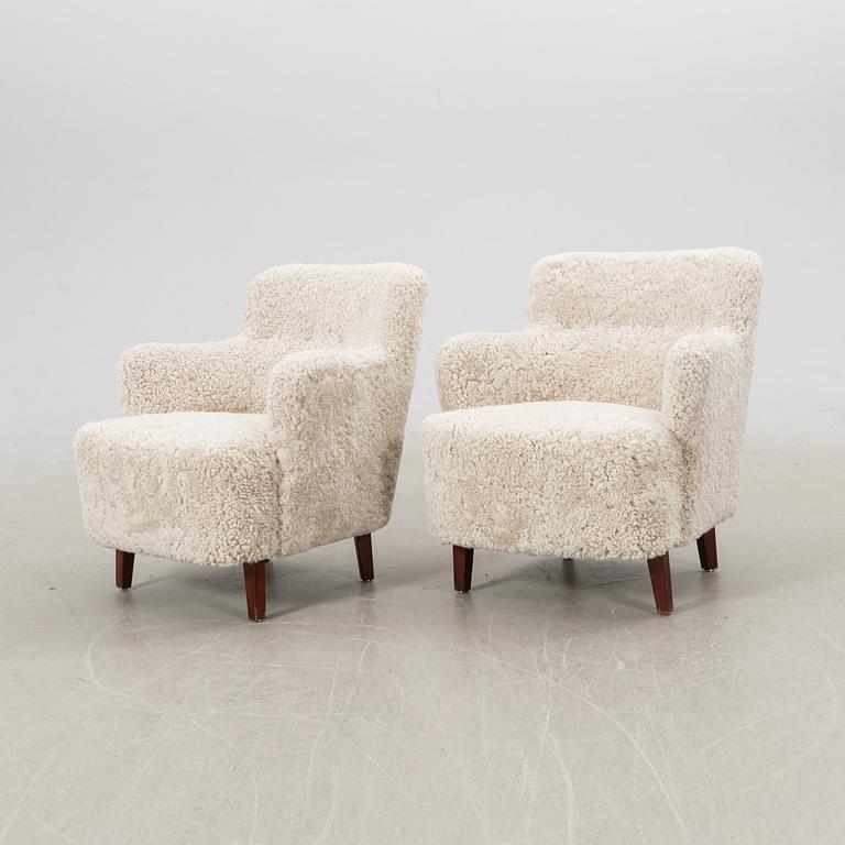 Fåtöljer ett par Danmark 1900-talets mitt/andra hälft.